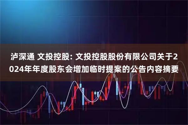 泸深通 文投控股: 文投控股股份有限公司关于2024年年度股东会增加临时提案的公告内容摘要